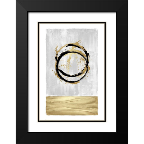 Inward White I Black Modern Wood Framed Art Print with Double Matting by Harris, Natalie
