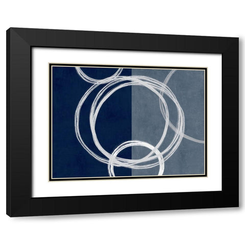 Unity Blue I Black Modern Wood Framed Art Print with Double Matting by Harris, Natalie