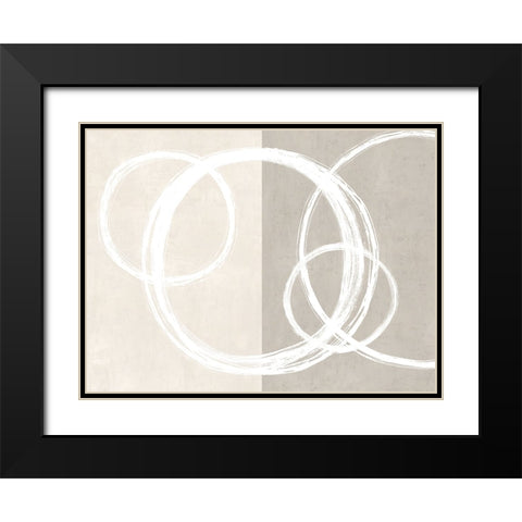 Unity Cream I Black Modern Wood Framed Art Print with Double Matting by Harris, Natalie
