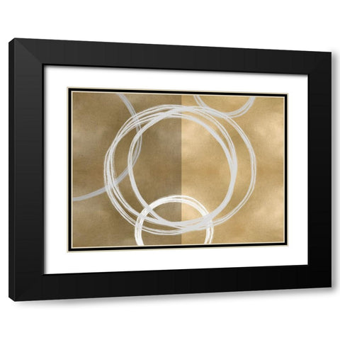 Unity Gold I Black Modern Wood Framed Art Print with Double Matting by Harris, Natalie