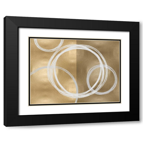 Unity Gold II Black Modern Wood Framed Art Print with Double Matting by Harris, Natalie