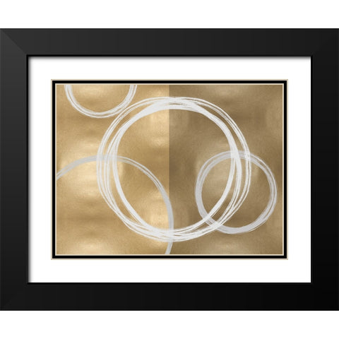 Unity Gold II Black Modern Wood Framed Art Print with Double Matting by Harris, Natalie