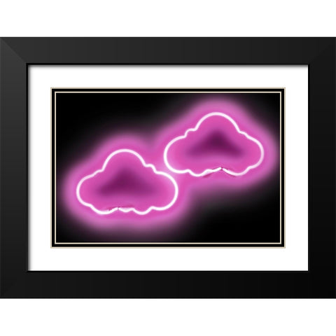 Neon Clouds PB Black Modern Wood Framed Art Print with Double Matting by Carr, Hailey