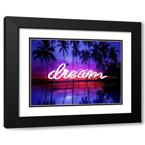 Neon Dream Beach PB Black Modern Wood Framed Art Print with Double Matting by Carr, Hailey