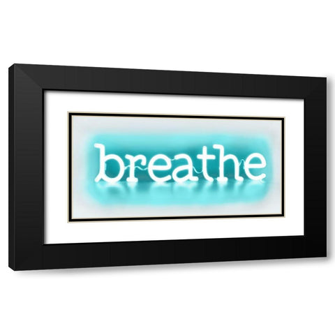 Neon Breathe AW Black Modern Wood Framed Art Print with Double Matting by Carr, Hailey