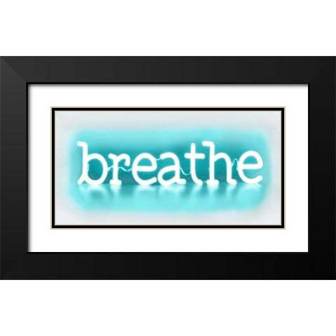 Neon Breathe AW Black Modern Wood Framed Art Print with Double Matting by Carr, Hailey