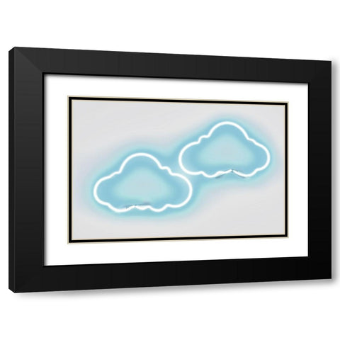 Neon Clouds AW Black Modern Wood Framed Art Print with Double Matting by Carr, Hailey