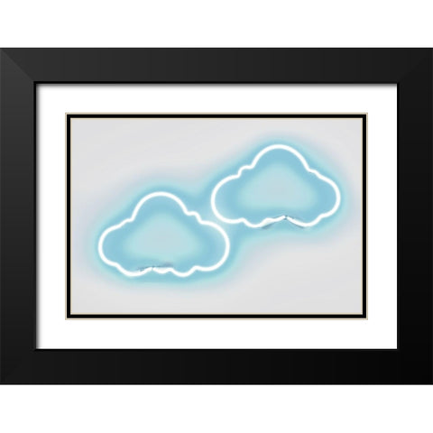 Neon Clouds AW Black Modern Wood Framed Art Print with Double Matting by Carr, Hailey