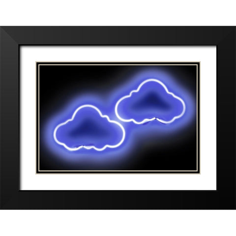 Neon Clouds BB Black Modern Wood Framed Art Print with Double Matting by Carr, Hailey