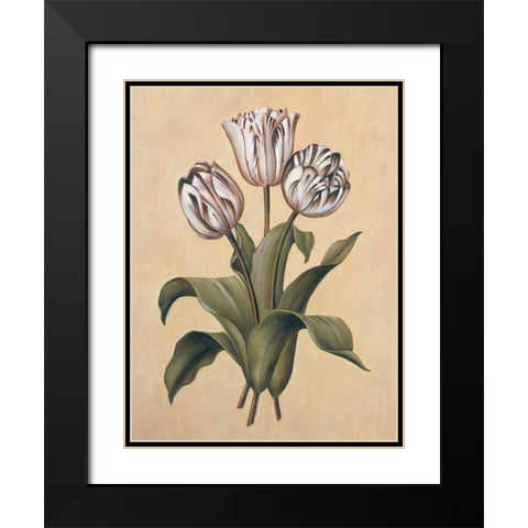 Tulips II Black Modern Wood Framed Art Print with Double Matting by Deveraux, Jill