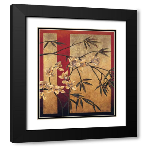 Orchid Screen Black Modern Wood Framed Art Print with Double Matting by Deveraux, Jill