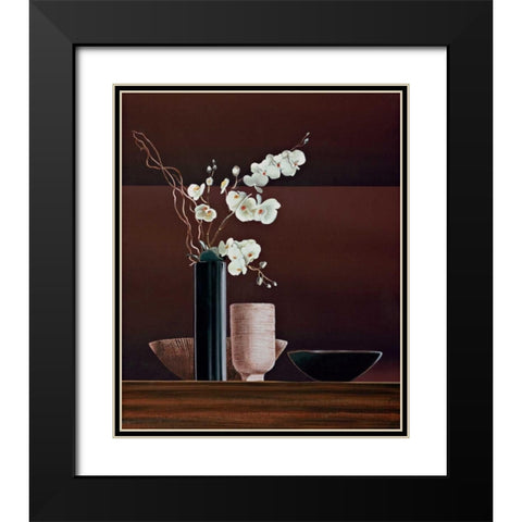 Ikebana I Black Modern Wood Framed Art Print with Double Matting by Ross, Yuki