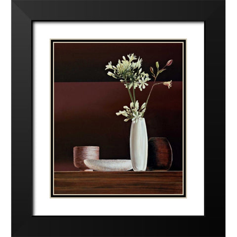 Ikebana II Black Modern Wood Framed Art Print with Double Matting by Ross, Yuki