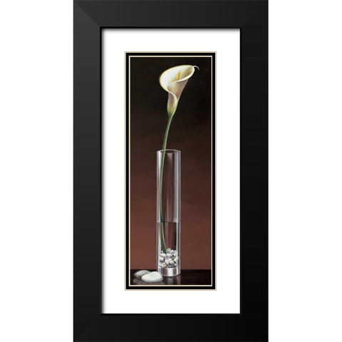 Calla Haiku Black Modern Wood Framed Art Print with Double Matting by Ross, Yuki