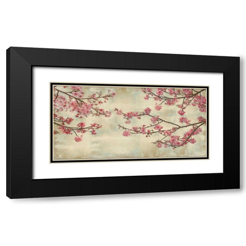 Cherry Blossoms Black Modern Wood Framed Art Print with Double Matting by Seba, John