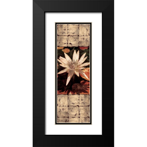 Waterlily Panel I Black Modern Wood Framed Art Print with Double Matting by Seba, John
