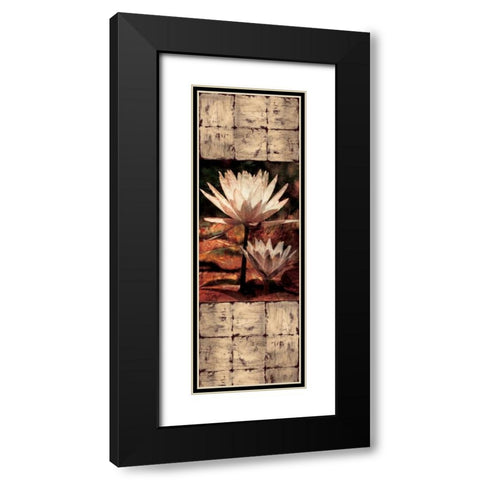 Waterlily Panel II Black Modern Wood Framed Art Print with Double Matting by Seba, John