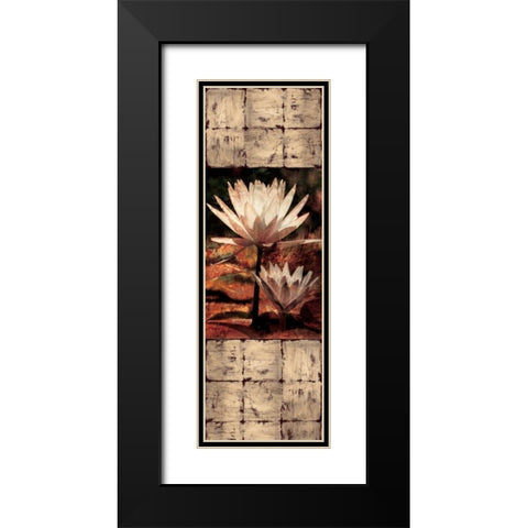 Waterlily Panel II Black Modern Wood Framed Art Print with Double Matting by Seba, John