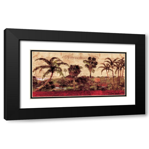 Palm Garden Black Modern Wood Framed Art Print with Double Matting by Seba, John