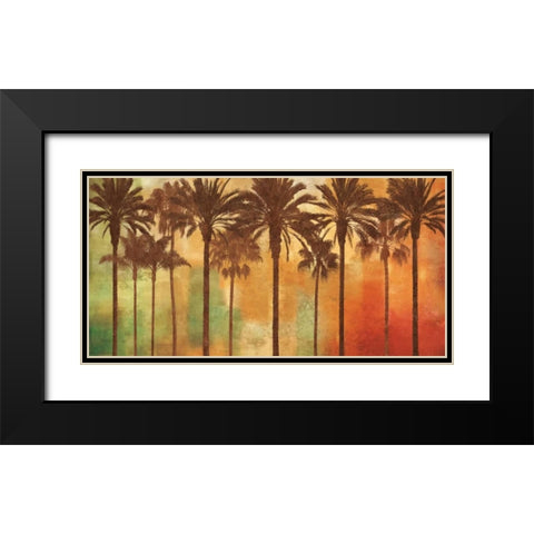 Palm Paradise Black Modern Wood Framed Art Print with Double Matting by Seba, John