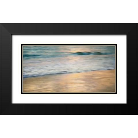 Shoreline Sunset Black Modern Wood Framed Art Print with Double Matting by Seba, John