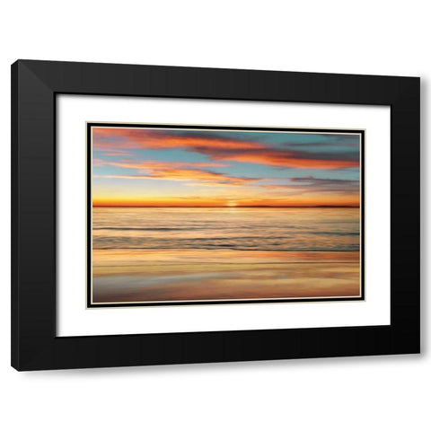 Surf and Sand Black Modern Wood Framed Art Print with Double Matting by Seba, John