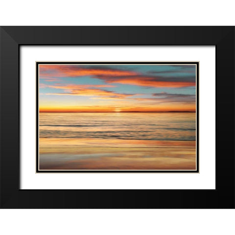 Surf and Sand Black Modern Wood Framed Art Print with Double Matting by Seba, John