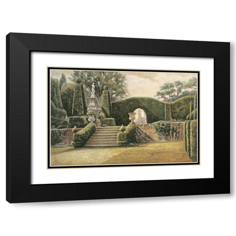 Steps to the Garden II Black Modern Wood Framed Art Print with Double Matting by Collins, Isabelle