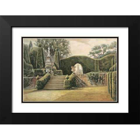 Steps to the Garden II Black Modern Wood Framed Art Print with Double Matting by Collins, Isabelle