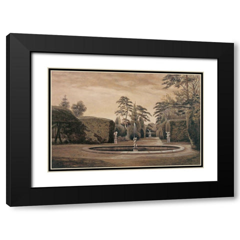 Classical Garden I Black Modern Wood Framed Art Print with Double Matting by Collins, Isabelle