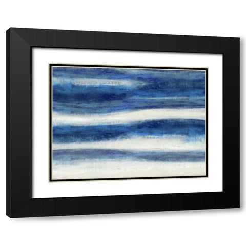 Emerge in Indigo Black Modern Wood Framed Art Print with Double Matting by Blake, Jaden