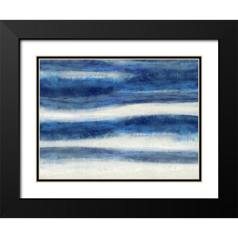 Emerge in Indigo Black Modern Wood Framed Art Print with Double Matting by Blake, Jaden