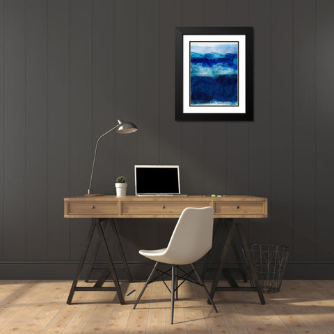 Indigo Dawn Black Modern Wood Framed Art Print with Double Matting by Blake, Jaden