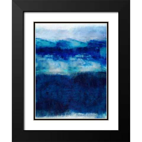 Indigo Dawn Black Modern Wood Framed Art Print with Double Matting by Blake, Jaden