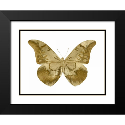 Golden Butterfly III Black Modern Wood Framed Art Print with Double Matting by Bosco, Julia