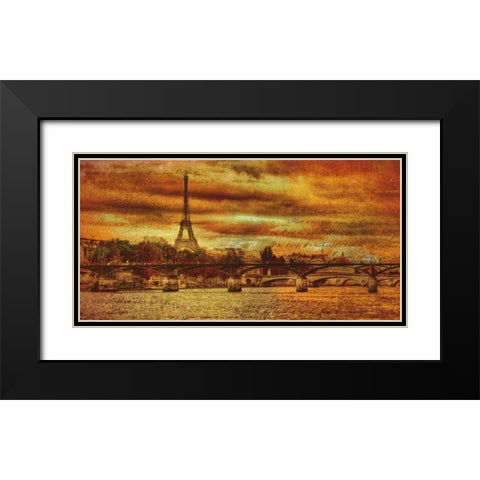 Remembering Paris Black Modern Wood Framed Art Print with Double Matting by Casey, Julia