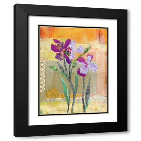 Iris V Black Modern Wood Framed Art Print with Double Matting by McGee, Jenny