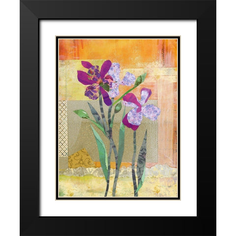 Iris V Black Modern Wood Framed Art Print with Double Matting by McGee, Jenny