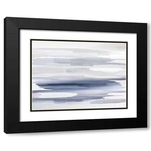 Beyond in Blue Black Modern Wood Framed Art Print with Double Matting by Hanson, Jackie