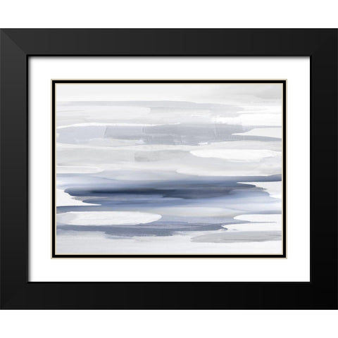 Beyond in Blue Black Modern Wood Framed Art Print with Double Matting by Hanson, Jackie
