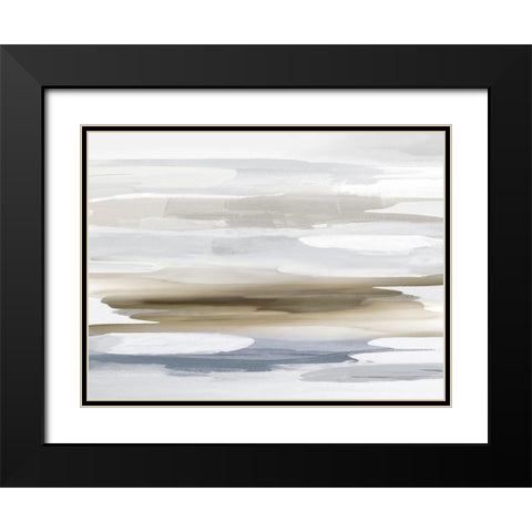 Beyond in Neutral Black Modern Wood Framed Art Print with Double Matting by Hanson, Jackie