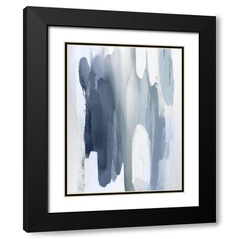 Converge Blue II Black Modern Wood Framed Art Print with Double Matting by Hanson, Jackie