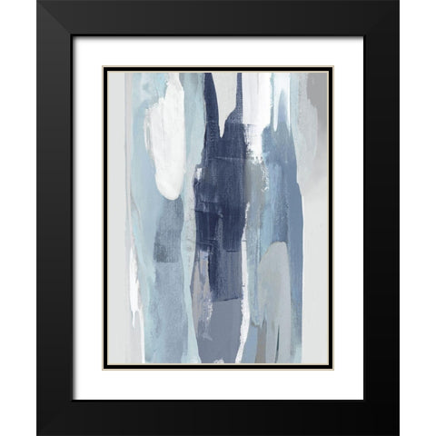 Converge Blue III Black Modern Wood Framed Art Print with Double Matting by Hanson, Jackie
