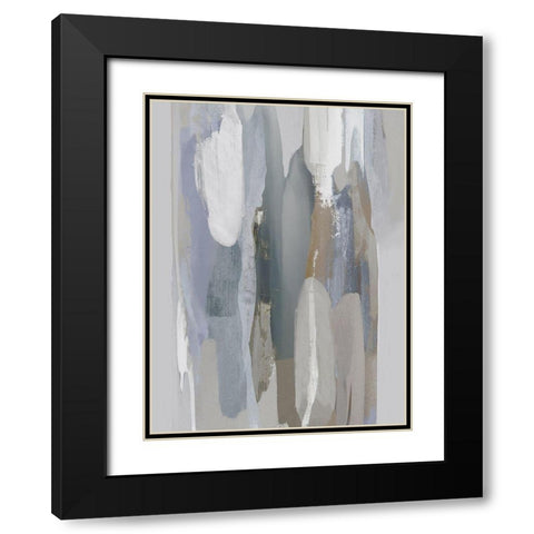 Converge Gray I Black Modern Wood Framed Art Print with Double Matting by Hanson, Jackie