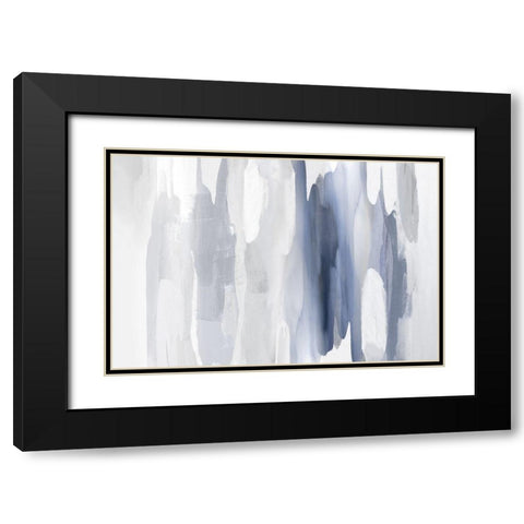 Echoes in Blue Black Modern Wood Framed Art Print with Double Matting by Hanson, Jackie