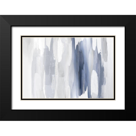 Echoes in Blue Black Modern Wood Framed Art Print with Double Matting by Hanson, Jackie