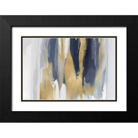 Echoes in Blue and Gold II Black Modern Wood Framed Art Print with Double Matting by Hanson, Jackie