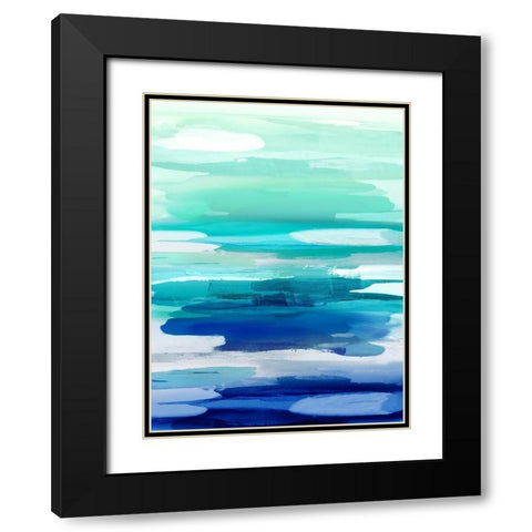 Glide in Green  Black Modern Wood Framed Art Print with Double Matting by Hanson, Jackie