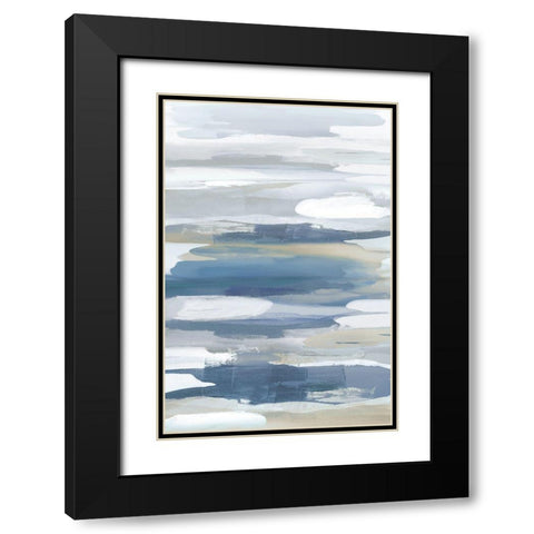 Intuition Blue Black Modern Wood Framed Art Print with Double Matting by Hanson, Jackie