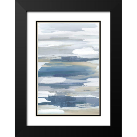 Intuition Blue Black Modern Wood Framed Art Print with Double Matting by Hanson, Jackie